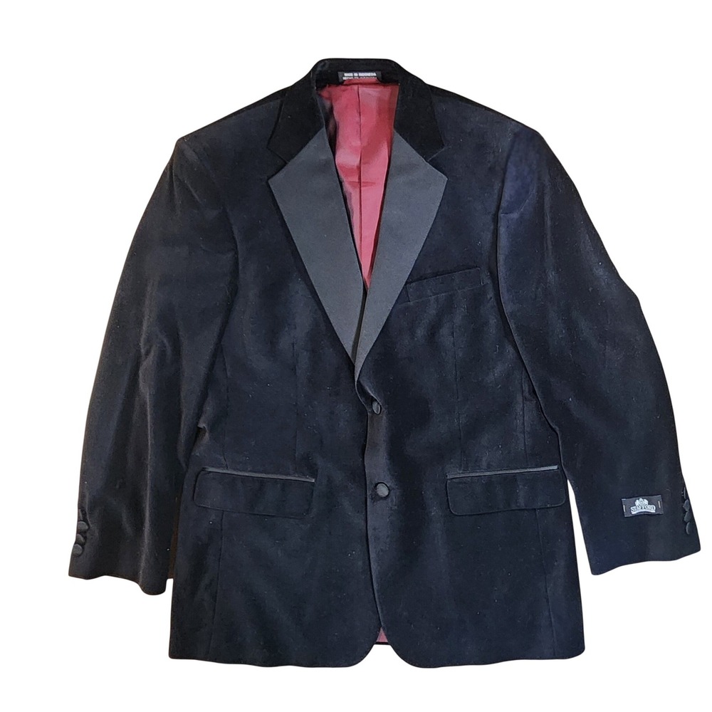 Stafford Black Velvet Tuxedo Jacket Formal Wear Separates 40 Regular‎